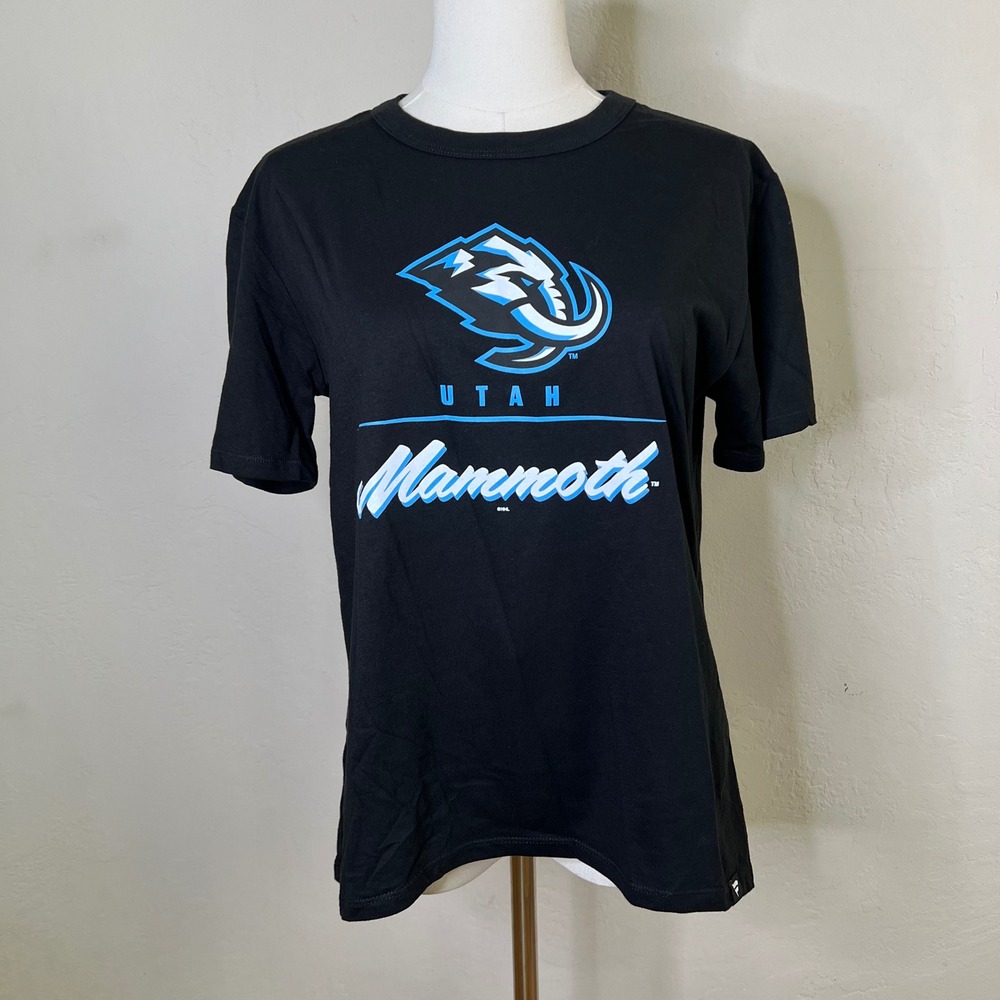 Utah Mammoth Hockey T-Shirt NHL Women's Size Small Black New Short Sleeve Cotton